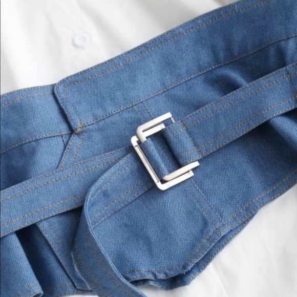 Fall Fashion Button Up Mini Dress W/ Denim Corset - Picture 4 of 4